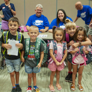 Students and volunteers at Operation Back 2 School.